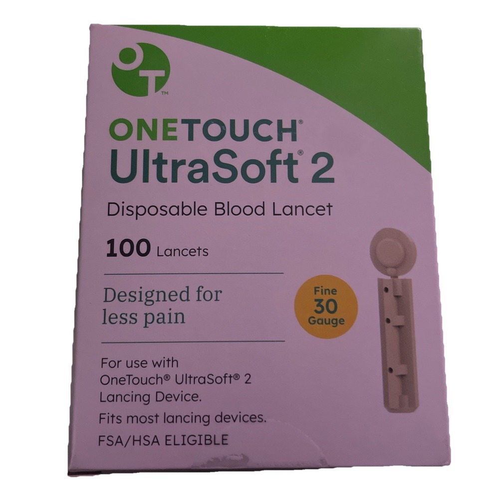 One Touch UltraSoft 2 Lancets (30 Gauge) 100 Count EXP 10/29